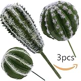 Supla 3個Real Looking人工サボテン植物フェイクサボテンフェイクサボテン多肉植物TallフェイクタトゥーCactus装飾人工多肉植物Unpotted FauxデザートPlant
