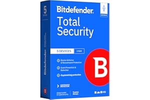 Bitdefender Total Security 2021 - 5 Devices | 1 year Subscription | PC/Mac | Activation Code by Mail