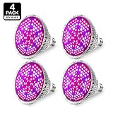 Derlights LED電球 植物育成 サンプランター 水耕栽培ランプ 室内用 口金E26 80W相当 LED 植物育成用ランプ プラントライト 園芸(80watt 4セット)