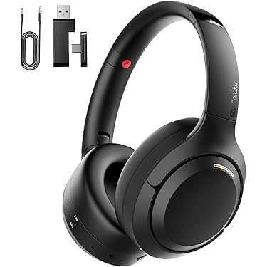 ブラック ワイヤレスヘッドホン オーバーイヤー型 完全ワイヤレスBluetoothオープンイヤー型イヤホン(ブラック