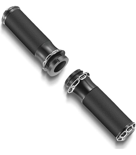 EATAKWARD 1 Inch Motorcycle Handlebar Grips - 25mm Universal Non-Slip Gel Grips With Throttle Assist, Black Chrome, For Harley, Suzuki, Kawasaki (Not For 1-1/4" Bars) - View #8