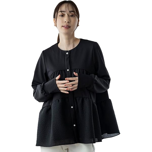 Amazon.co.jp: [ソーノ] NAVY エアリーツイード ティアードペプラム