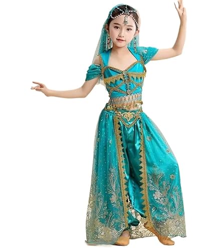 Amazon.co.jp: 4点セット 子供 ベリーダンス 衣装 アラジン ジャスミン
