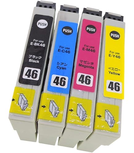 エプソン　IC4CL46 BK46 C46 M46 Y46 純正 Amazon.co.jp: IC46 IC4CL46 5本セット EPSON エプソン 互換 インク