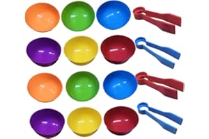 FOYTOKI 2 セット 分類 カップ 分別 ピンセット 認識 おもちゃ 虹 ボウル ゲーム 選別機 ゲーム 色 マッチング ゲーム 子供 感覚 おもちゃ 仕分け