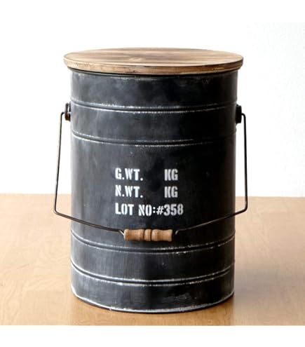 Amazon.co.jp: アンティークビンテージ調ドラム缶スツールSサイズ収納