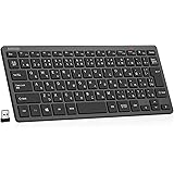 Arteck 2.4Gワイヤレスキーボード 無線 軽量 コンパクトメディア機能 ホットキー ショートカット コンピューター、デスクトップ、PC、ラップトップ、Surface、スマートテレビ、Windows11/10/8/7との交換性あり、黒