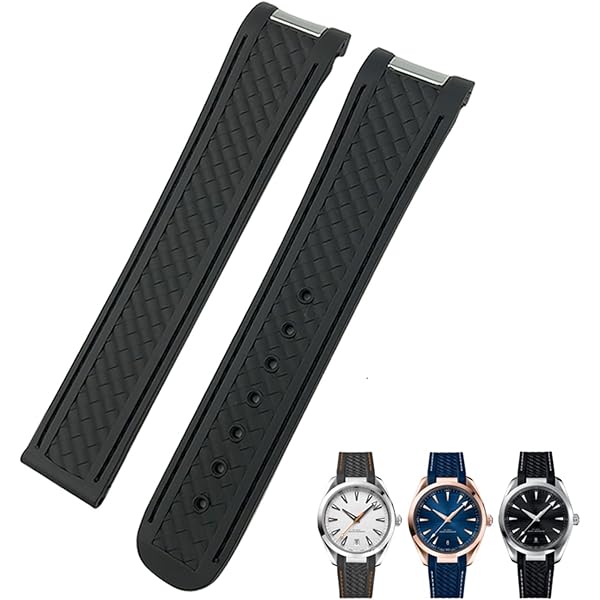OMEGA シーマスターアクアテラ用ラバーバンド　ストラップ　Dバックル ブルー 腕時計 ラバーベルト 20mm オメガ シーマスター アクアテラ 互換