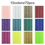 72本入り12色、AFUNTAグルースティック 補修 飾り DIY 工具用品 ホットスティックホットメルト接着スティック 溶融作成工具EVA接着剤ミニサイズホットメルト接着剤 - 径7 mm / 0.