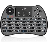 Ewin 新型 超小型 2.4GHz ミニキーボード ワイヤレス式 無線 日本語JIS配列 マウスセット一体型 多機能ボタン タッチパッド搭載 USBレシーバー付属 汎用MicroUSB充電ケーブル付き Amazon fire TV、PS3、PS4、PS4 Pro、Raspberry PI、TV Box、Pro、HTPC、Google Smart TV、Andriod Smart TV、IPTV、Laptop、PC、Pad等対応 【日本語説明書＆1年保証付き】