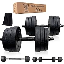 Amazon | 4WD ダンベル 10kg 2個セット 合計 20kg 丸型 ブラック 可変