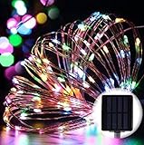 イルミネーション ThorFire　LEDストリングライト　（100LEDライト10M） ソーラー 充電　クリスマスライト　防水　祝日、クリスマス、結婚式、ガーデン、パーティー、室内などに雰囲気付きの