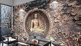 Sproud カスタム 3 D 立体壁紙黄金の仏像の背景の壁の壁画 3 D 室風景不織布壁紙 200 Cmx 140 Cm