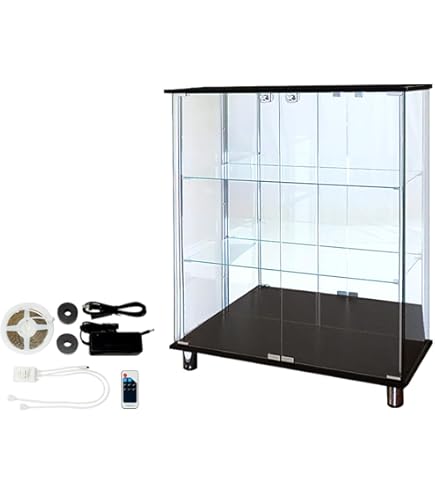 Amazon.co.jp: 塩川光明堂 ガラスケース ブラウン 60.5×26.5×40cm