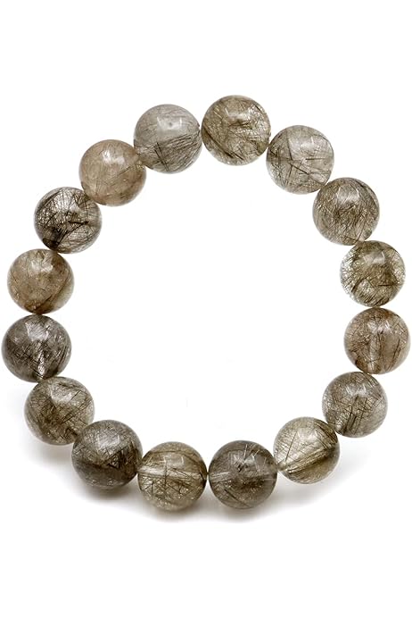 Amazon | [GOLD STONE] シルバー ルチルクォーツ ブレスレット 13.5mm 