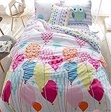 LELVA Cartoon Princess in Bed with a Cotton Jacket, Kids Bedding Girls, Children's Duvet Cover Set, 