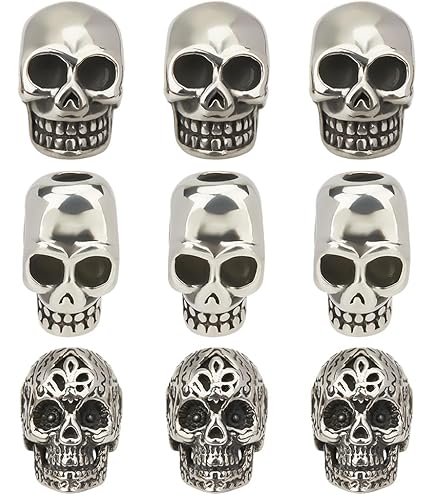 Amazon.co.jp: UNICRAFTALE 10個 13x8x8.5mm スカルビーズ 304