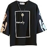 [ファンノシ] Fanessy Tシャツ メンズ 五分袖 英語文字 おもしろ 原宿スタイル 復古風 ゆったり 夏 個性 スポーツ かっこいい おしゃれ ファション カジュアル メンズＴシャツ カットソー 薄手 涼しい クール