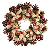 彩か SAIKA リース M  ナチュラル インテリア用 玄関飾り ファニー CXO-208M Wreath-Cut white birch & Pine M natural