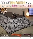 家具調 こたつ 長方形 セット 和調継脚こたつ 210x90cm+国産こたつ布団 2点セット 日本製 コタツ 炬燵 座卓 和風 折りたたみ ローテーブル 紫檀調／G_あさつなぎ・はっか