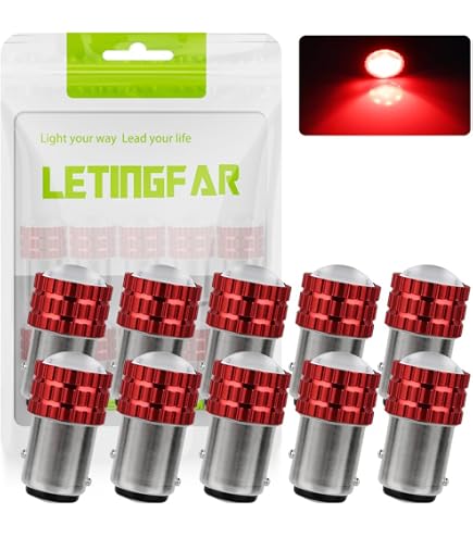 Amazon.co.jp: S25 LED ダブル テールランプ ブレーキランプ 赤色 180