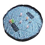 llzjおもちゃストレージバッグKids ToysオーガナイザーBaby RugポータブルLarge Tidyバッグストレージ巾着遊びマット子供家庭用クイックポーチナイロンソートアウト、B
