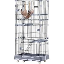 Amazon | Purlove キャットケージ 3段 猫 ケージ ハンモック付 引出し 