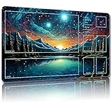 Malqiqi プレイマット MTG用 無料収納バッグ付き ゲームマット 24 x 14インチ カード用TCG ボードゲームマット マウスパッド デスクマット (マジックマット34、ゾーン付き)