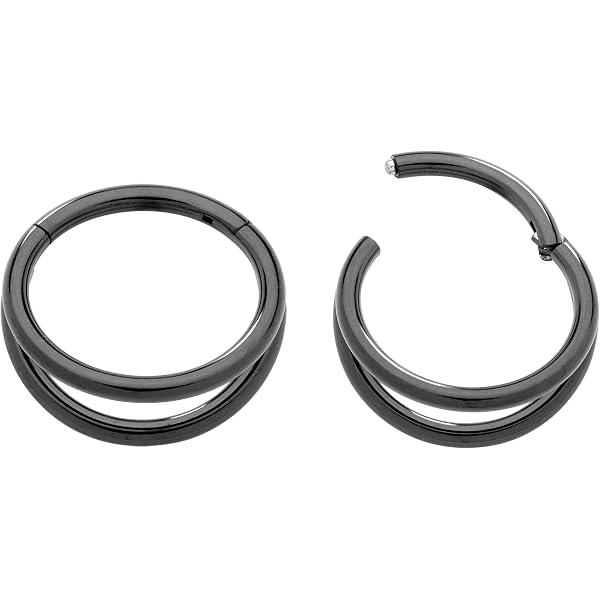 Anneau Nez Segmenté Titane G23 10mm - Piercing Hypoallergénique Sans Nickel - Double Charnière