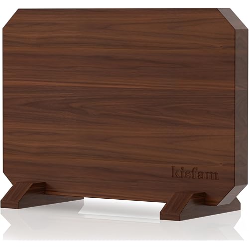 Kisfam Magnetic Knife Block, Thickened Acacia Wood Magnetic Knife Holder with Strong Double-Sided Magnets, Holds 14 Knives, M