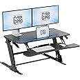 Adjustable Standing Desk Converter by G Pack Pro - Elite Height-Adjustable Sit-Stand - Lift Office Computer Workspace with Gas Spring Riser - Ergonomic Position Tabletop Workstation for Sit/Stand Work