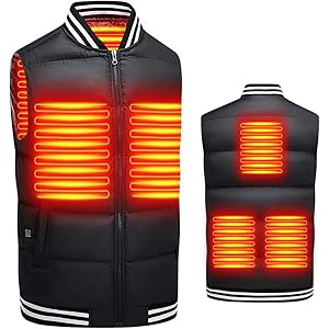 加熱ベスト ヒートジャケット USB充電式 3段階の温度調整 5つヒーター USB加熱 保温防寒ベスト