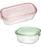 Amazon｜イワキ 耐熱ガラス 保存容器 ピンク 長方形 M 500ml パック