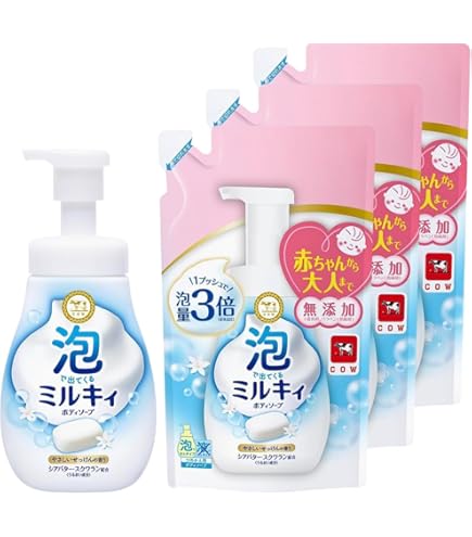 Amazon.co.jp: 泡ミルキィボディソープやさしいせっけんポンプ付