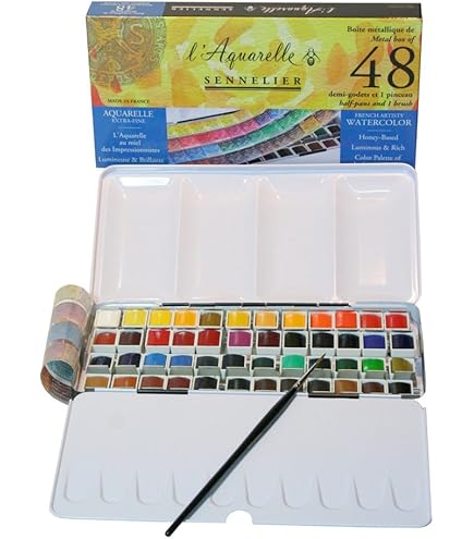 Amazon.co.jp: Sennelier セヌリエ 透明水彩絵具 チューブ12色セット