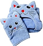 Little Ashkim Cat Hooded Turkish Towel and Mitten Set:Baby, 0-24 Months by Little Ashkim