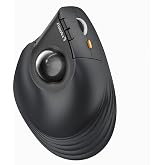 ProtoArc EM05 NL トラックボールマウス 縦型62° 静音 無線 2.4GHz Bluetooth 3台同時接続 人間工学 手首疲れ軽減 | 親指操作 省スペース エルゴノミクスマウス USB充電式 大容量バッテリー 5段階DPI 右利