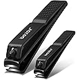 BEZOX 2 Piece Nail Clipper Set - Unisex Stainless Steel Finger Nail Clipper and Toe Nail Clipper