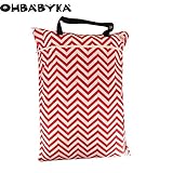 OHBABYKAウェットバック(防水バッグ) おむつポーチ おむつバッグ 防水ポーチ 抗菌 消臭 可愛い オムツ おしりふき 着替え タオル 水着 お風呂用品 食事セット入れ マルチ収納 ショッピング