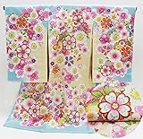 金彩刺繍 桜 鞠 綸子地紋様 お宮参り 着物 女の子（初着 産着 のしめ）【絹100% 友禅 】