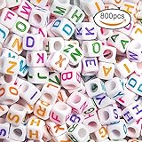 jinway Letter Beads Come With 2コードのアクリルアルファベットビーズジュエリーブレスレット、ネックレス、DIY、キーチェーンと子供の教育玩具 jinway-0009