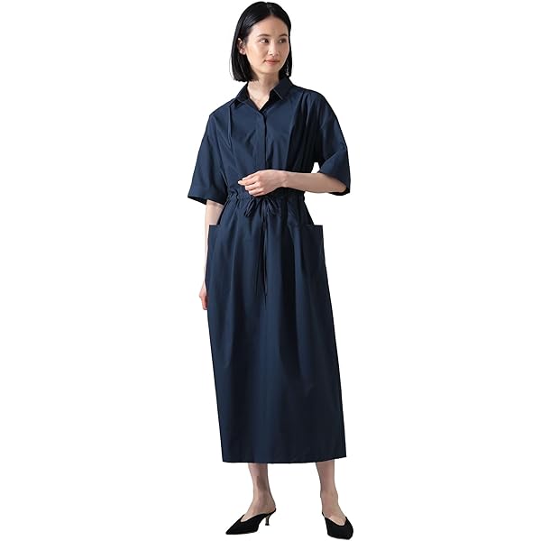 Demi-Luxe BEAMS ギャザー クルーネック ワンピース ブラック Demi-Luxe BEAMS（デミルクス ビームス）の「Demi-Luxe BEAMS
