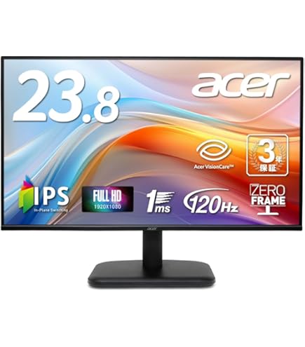 【2台】Acer モニター 黒 薄型　KA240H Acerの24インチモニター「KA240Hbmidx」を2台買って1年使って