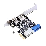 PCI-E To USB3.0 拡張ボード Bewinner USB3.0拡張カードアダプタへ USB3.0増設ボード 5 Gbps転送速度 フロント19PINインタフェース付き