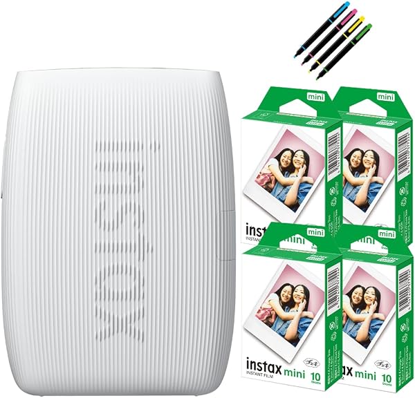 チェキ スマホプリンター instax mini Link3 クレイホワイト&フィルム40枚&デコペン(6点セット) - 1