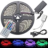 rowrun LEDストリップライト300 LED SMD 5050 RGB 44-key IRコントローラ防水5 M 16.4 FtクリスマスHolidayインドアパーティーホームキッチン車バー装飾