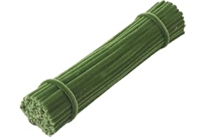 LeTradeJP 手芸用モール 工作モール 30cm×6mm 約100本入り クラフトモール 骨格モール 花形 フラワーワイヤー DIY飾り製作 造形素材 学校用手作り用品 卒業式 入学式 母の日のプレゼント (A-019 アーミーグリーン)