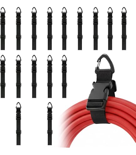 8-Pack Heavy Duty Extension Cord Storage Straps – 13 Inch Adjustable, 50 Lbs Capacity, Weatherproof, With Metal Grommet For Hanging, Organize Cables Hoses Ropes