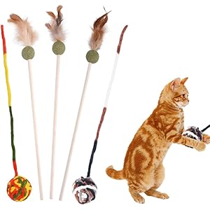 猫おもちゃ 猫じゃらし Fohil 猫ボール 毛糸 天然素材 キャットニップボール じゃれ猫 歯磨き 運動不足解消 スト…