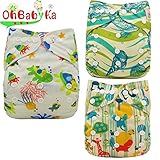 Ohbabyka3点セット おむつカバー サイズ調整可 ベビー 赤ちゃん キッズ 布おむつカバー 布オムツカバー 男の子 女の子 かわいい 保育園 入園準備 入園グッズ 入園 準備 布おむつ フリーサ